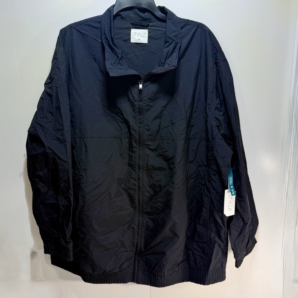 Stylus‎ JC Penny Windbreaker Men's 3XL  Full Zip Black
